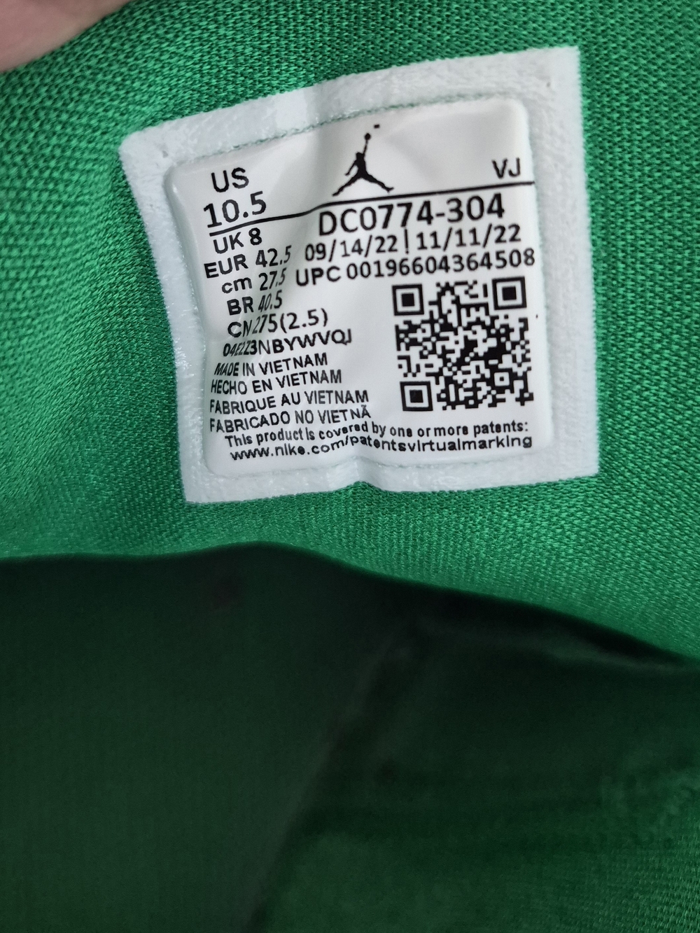 Jordan 1 Low Lucky Green Aquatone Women’s 10.5 Gorpcore Streetwear Dark Academia - Picture 9 of 12